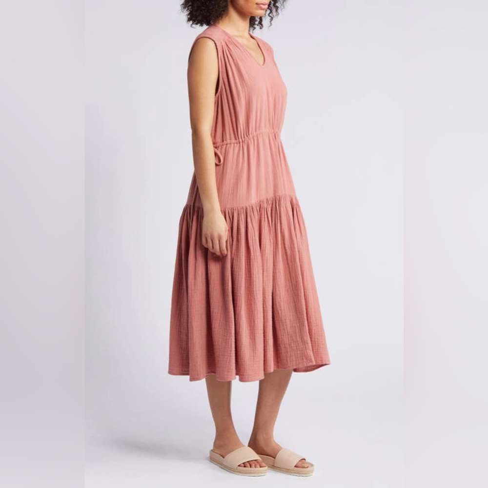 NWOT Caslon Tiered Cotton Gauze Midi Dress Size X-Large